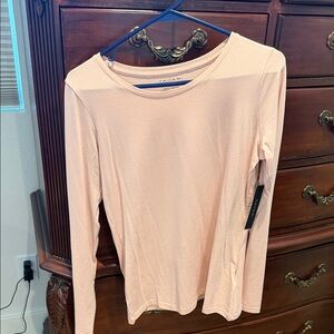Tahari Women's Soft Peach Long Sleeve Tee